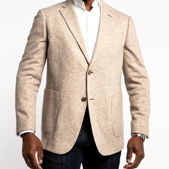 7 Downie St Brooks Oatmeal Blazer Size 38R - Picture 2 of 3